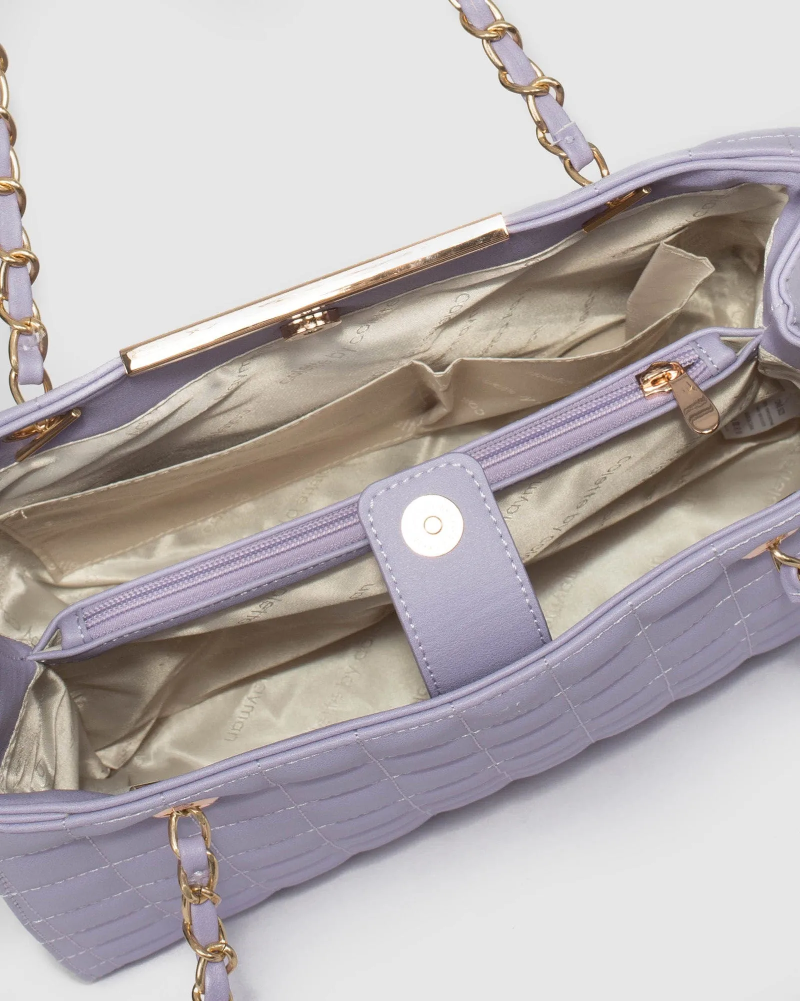 Purple Megan Cube Quilt Tote Bag