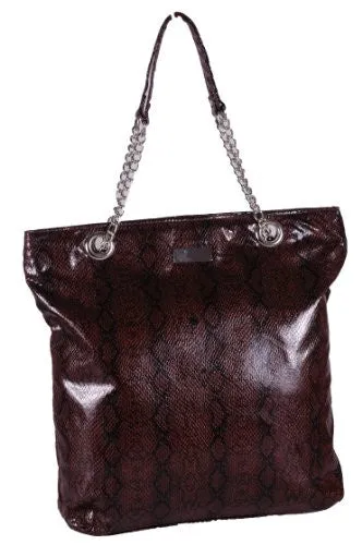 Python Snake Embossed Faux Leather Shoulder Bag