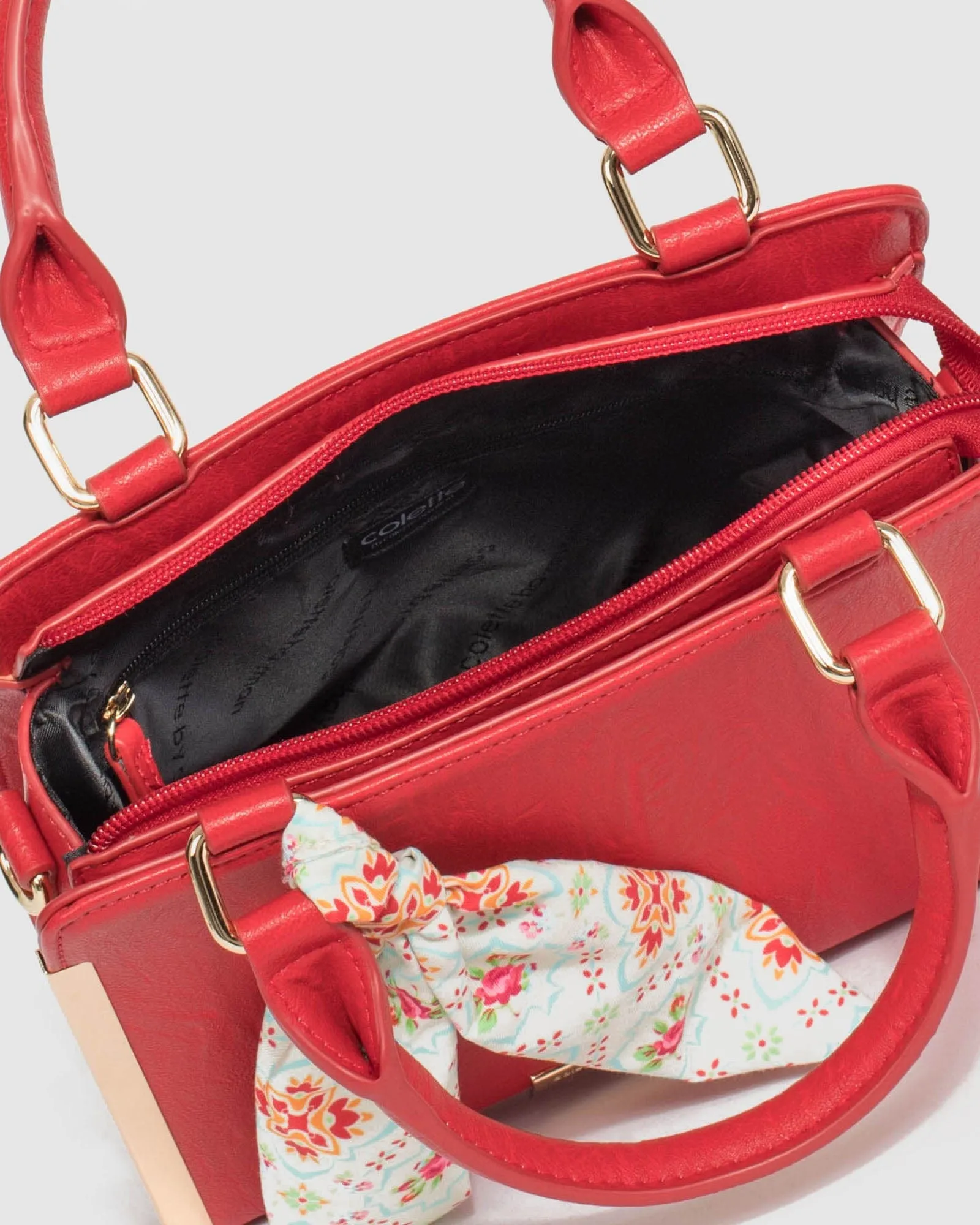 Red Sia Scarf Mini Tote Bag