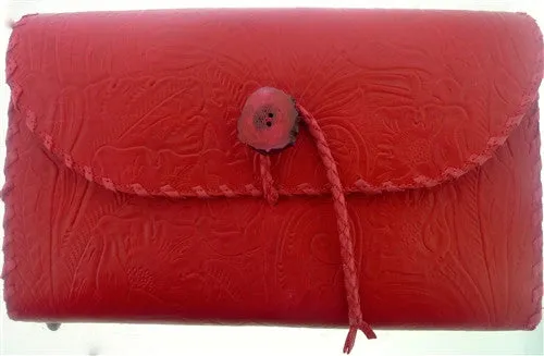 Rhonda Ochs Hand-Tooled Clutch Handbag