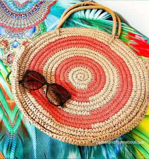 Round Raffia Bag