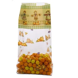 Scarecrows and Pumpkins Cello Bags - 7.5in. x 3.5in. x 2in. - 20 Pack