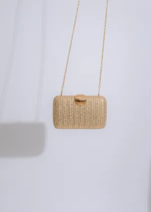 Seashell Weave Clutches Gold