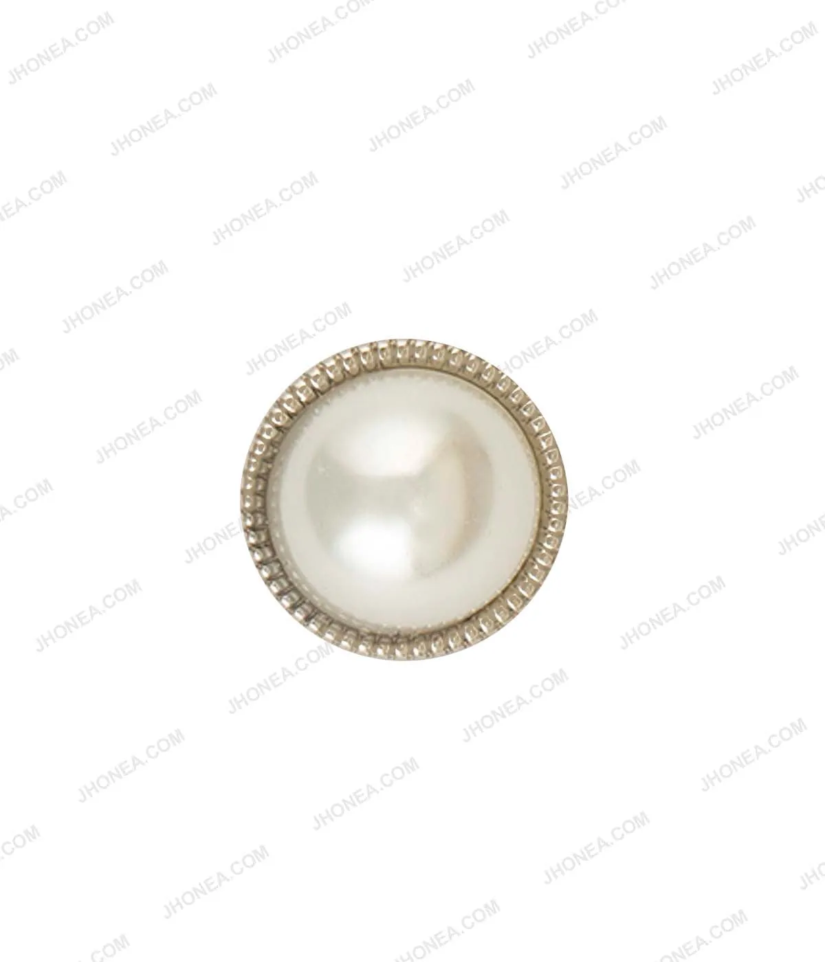 Shiny Gold & Shiny Silver Accent Border Dome Pearl Buttons