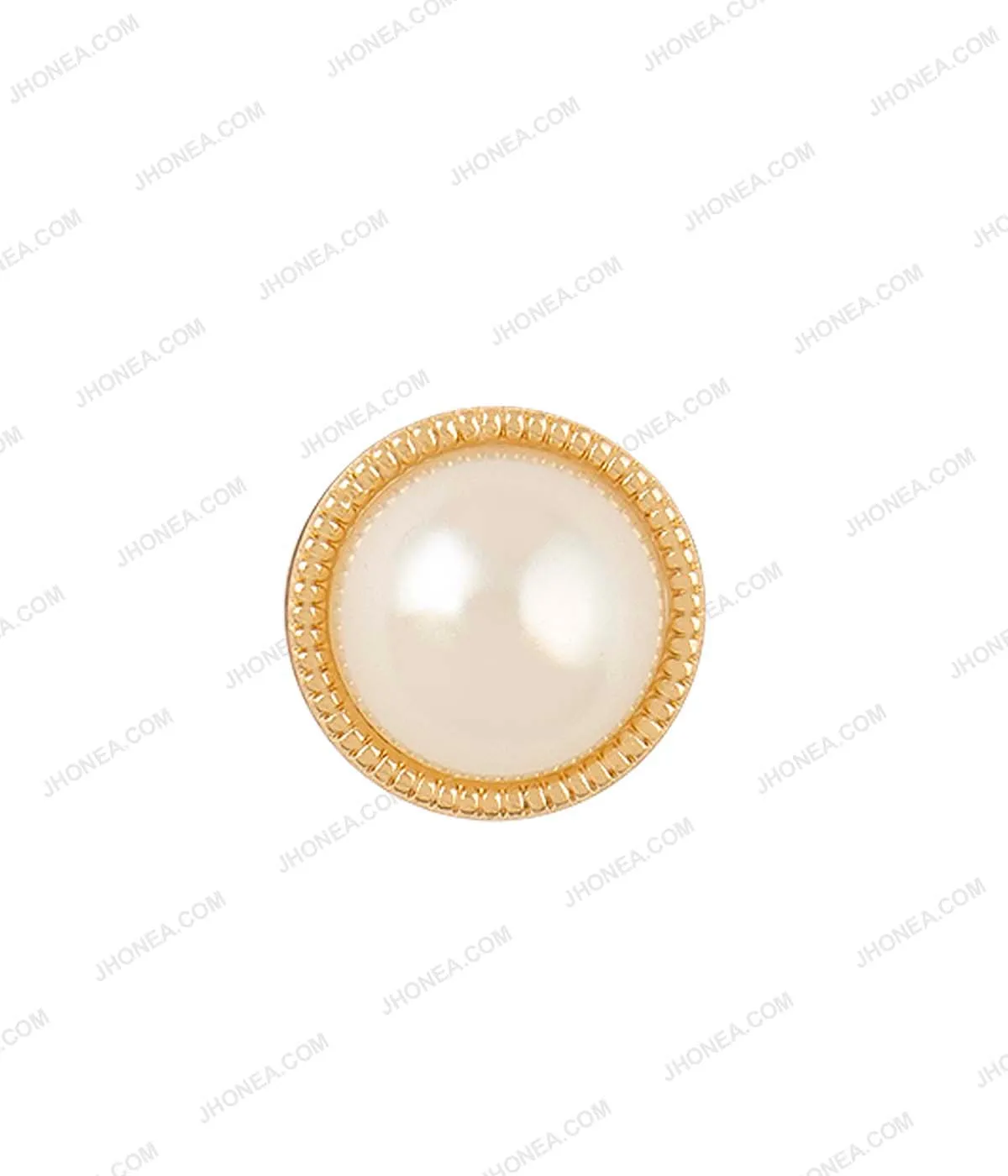 Shiny Gold & Shiny Silver Accent Border Dome Pearl Buttons