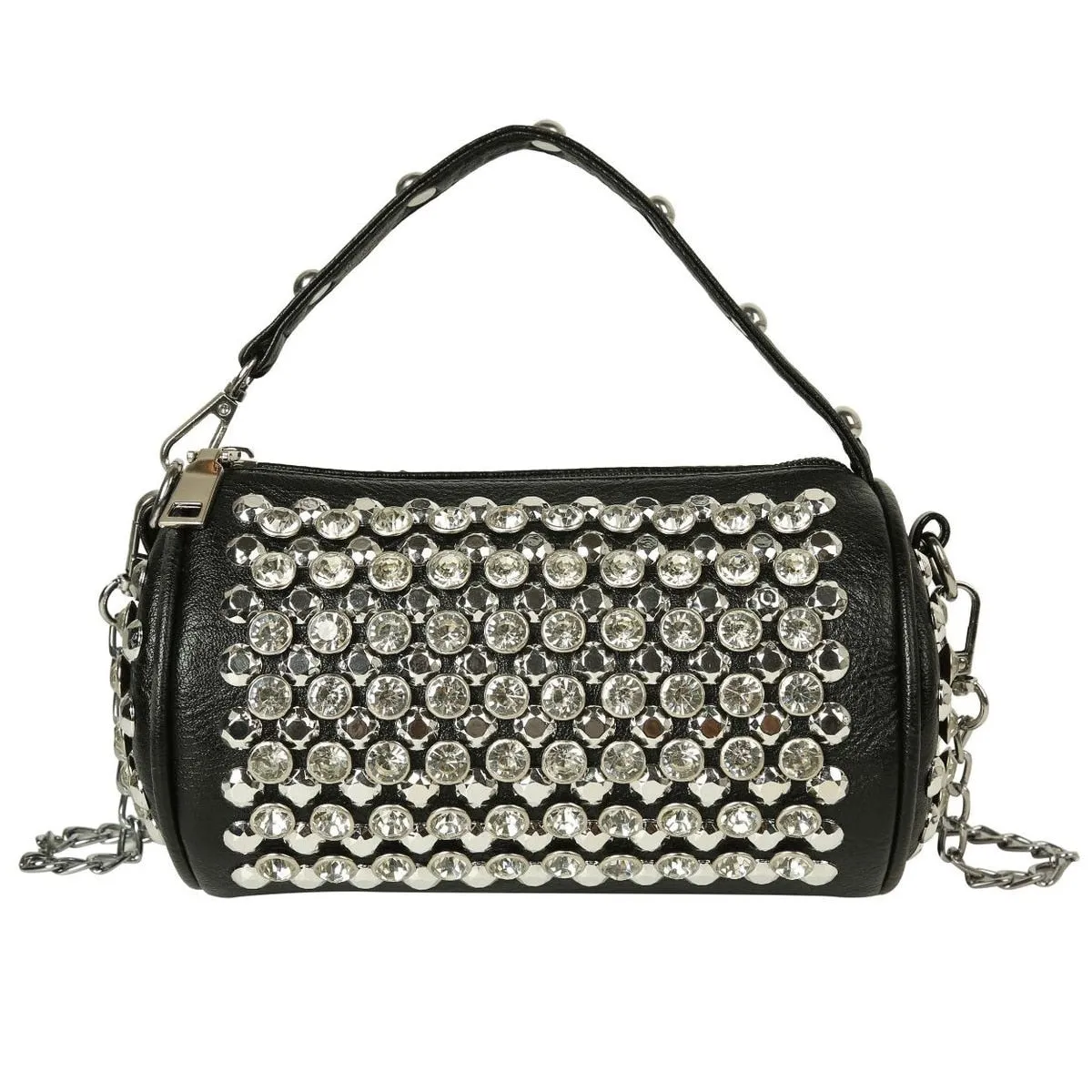 Slogan Rhinestone Rivet Crossbody
