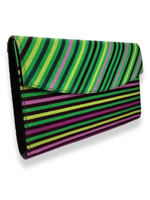 Small Classic Clutch - Orchid Stripes 2