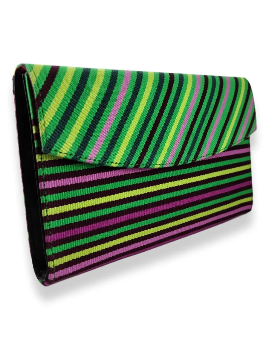 Small Classic Clutch - Orchid Stripes 2
