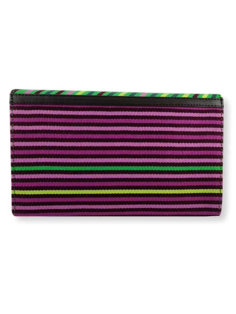 Small Classic Clutch - Orchid Stripes 2