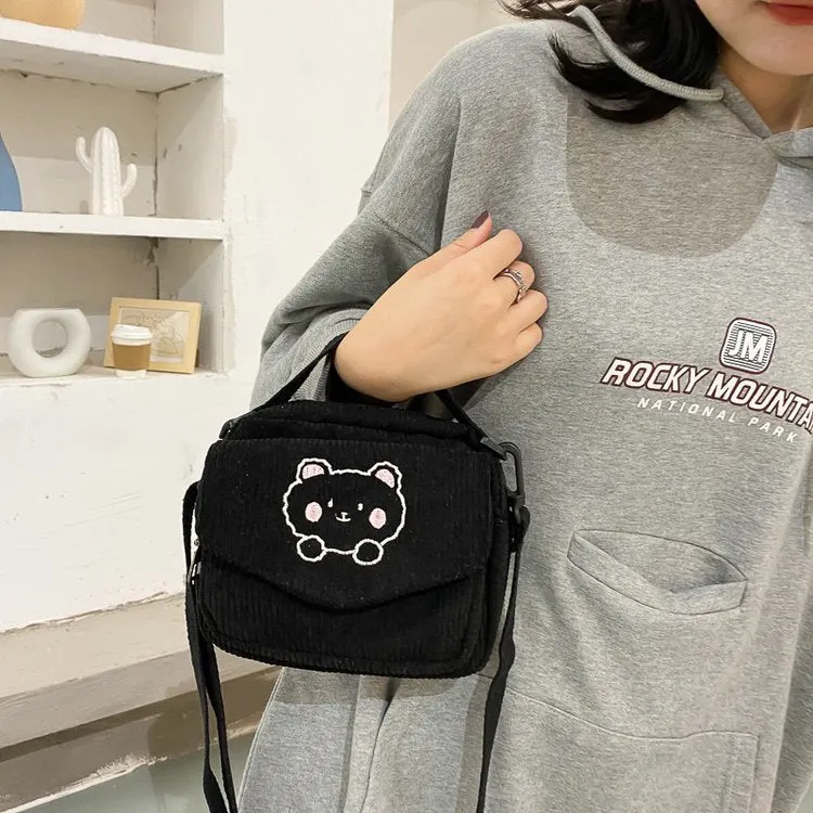 Sohiwoo Preppy Aesthetic Zipper Bag