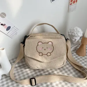 Sohiwoo Preppy Aesthetic Zipper Bag