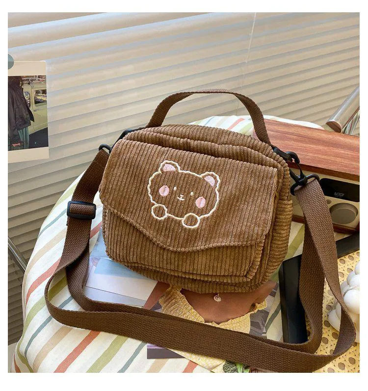 Sohiwoo Preppy Aesthetic Zipper Bag