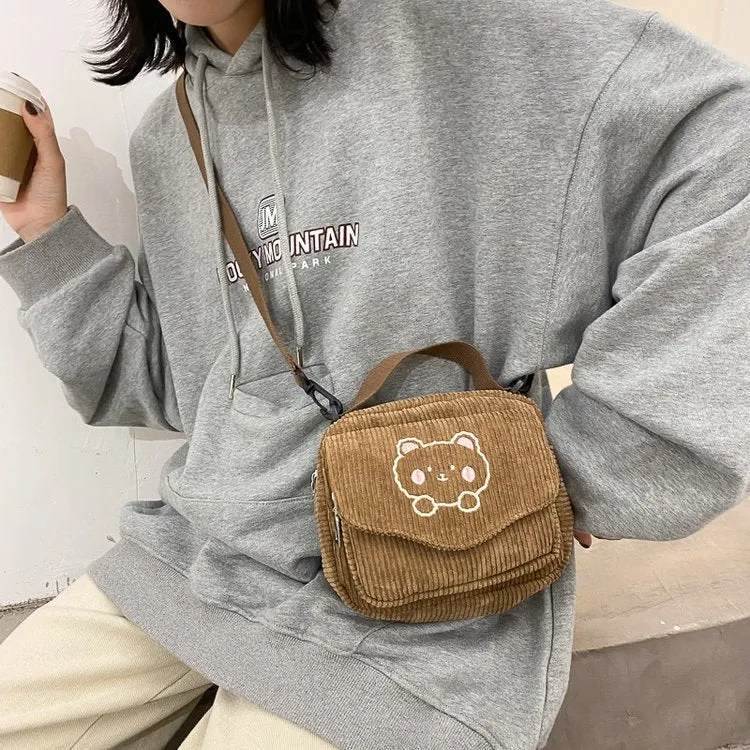 Sohiwoo Preppy Aesthetic Zipper Bag