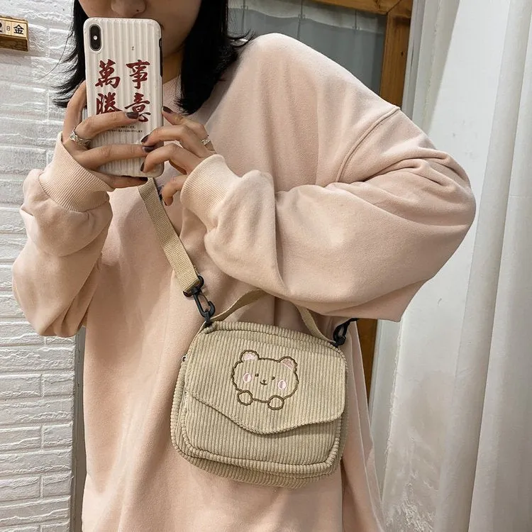 Sohiwoo Preppy Aesthetic Zipper Bag