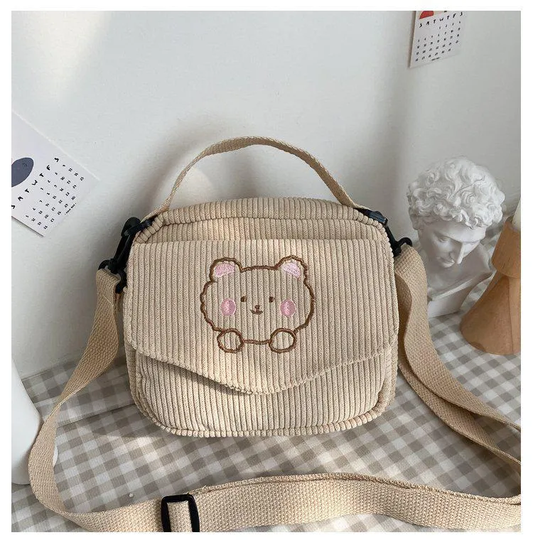Sohiwoo Preppy Aesthetic Zipper Bag
