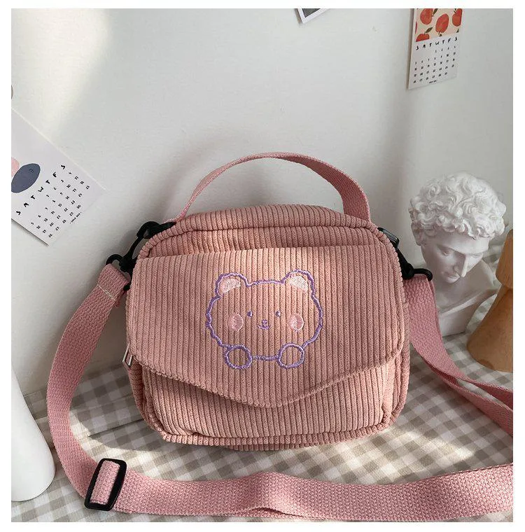Sohiwoo Preppy Aesthetic Zipper Bag