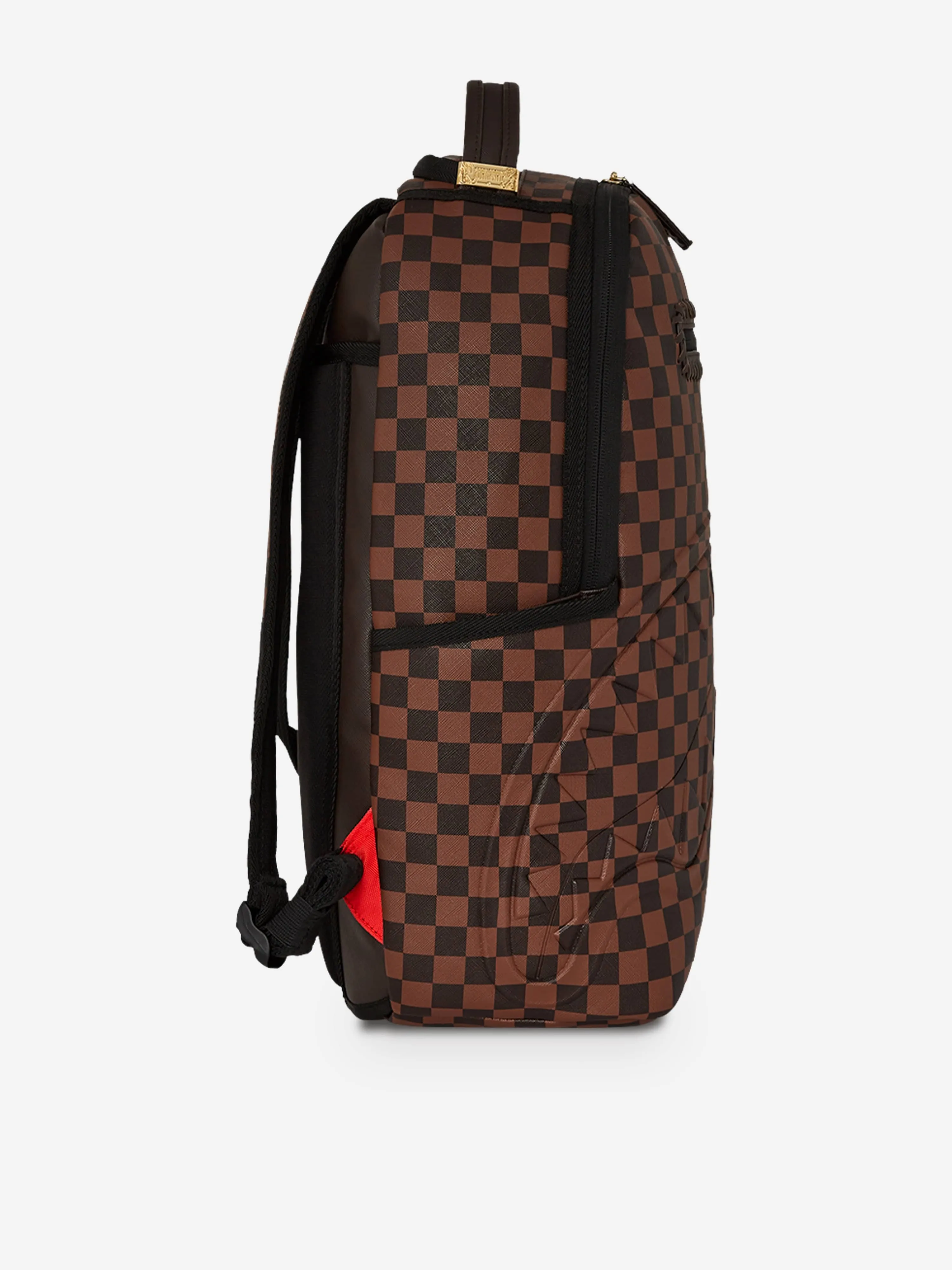 Sprayground Kids Core Embossed Check DLXSV Backpack in Brown (45.72 cm)