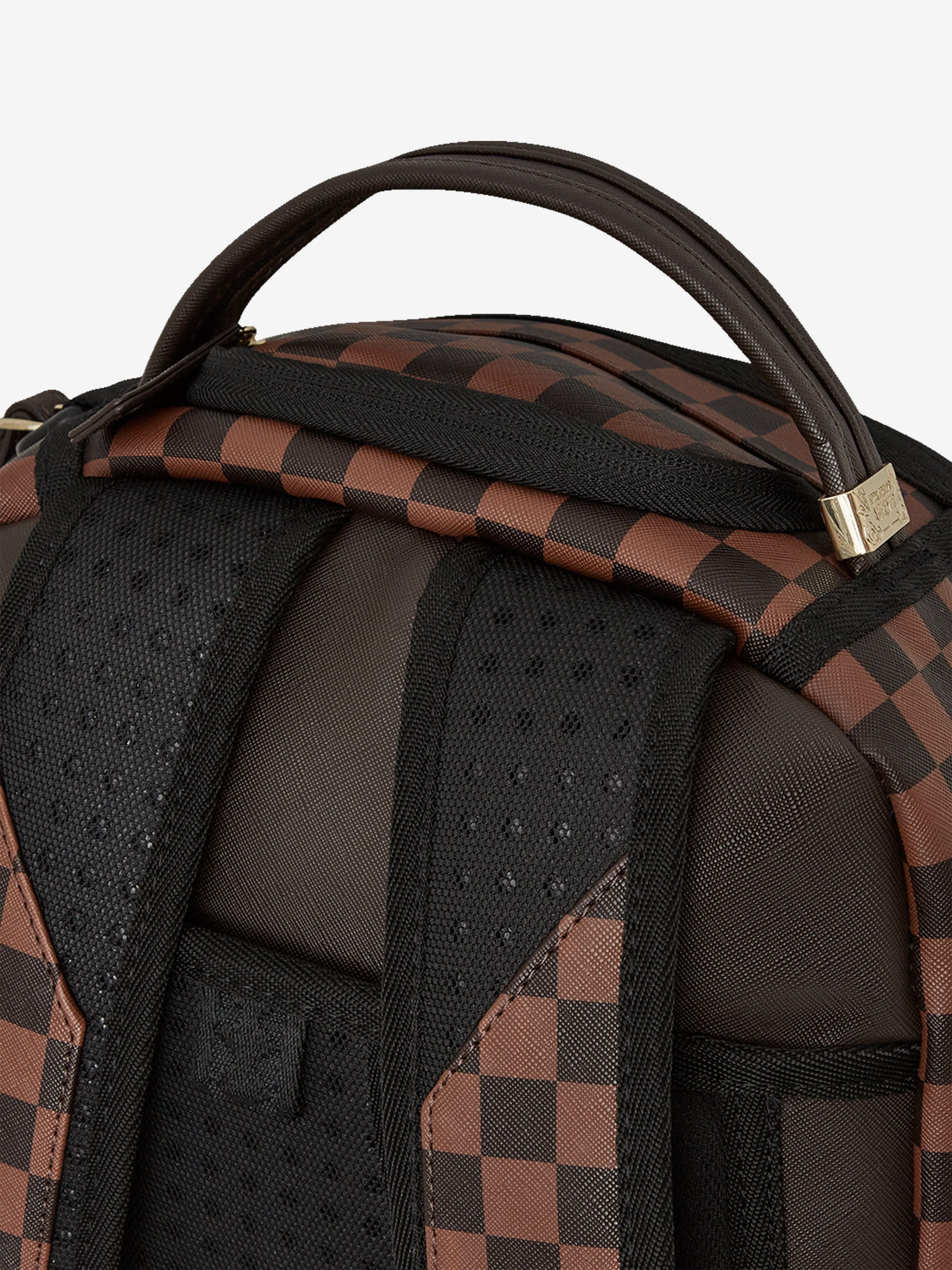 Sprayground Kids Core Embossed Check DLXSV Backpack in Brown (45.72 cm)