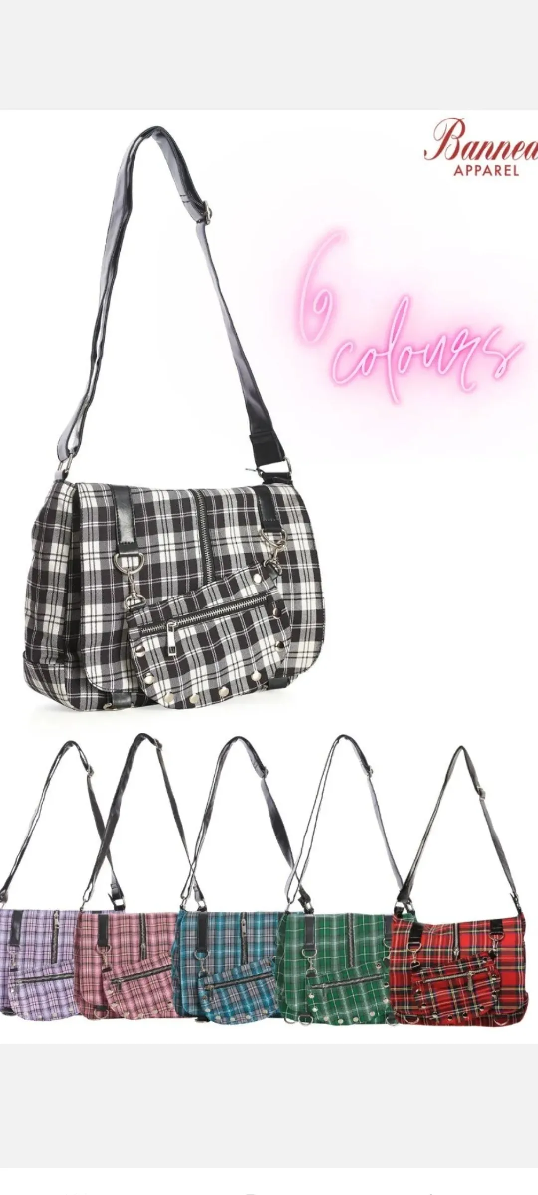 Tartan Twice The Action Banned Apparel Small Messenger Bag