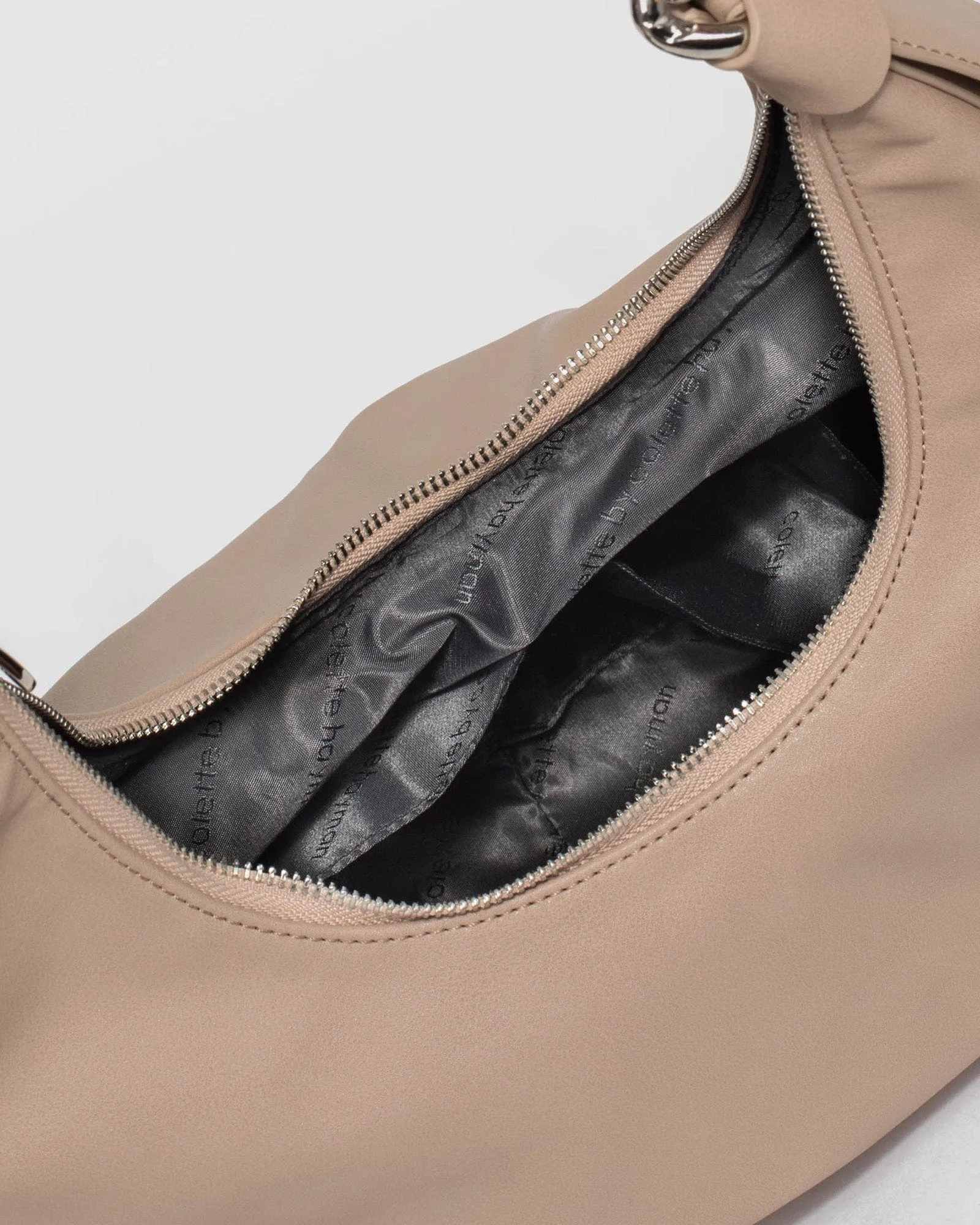 Taupe Becky Large Knot Shoulder Bag