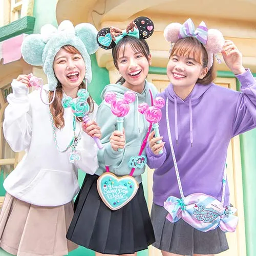 TDR - Vanellope's Sweets Pop World Collection x Mickey Mouse Head Shaped Fluffy Cap for Adults (Release Date: Jan 14, 2025)