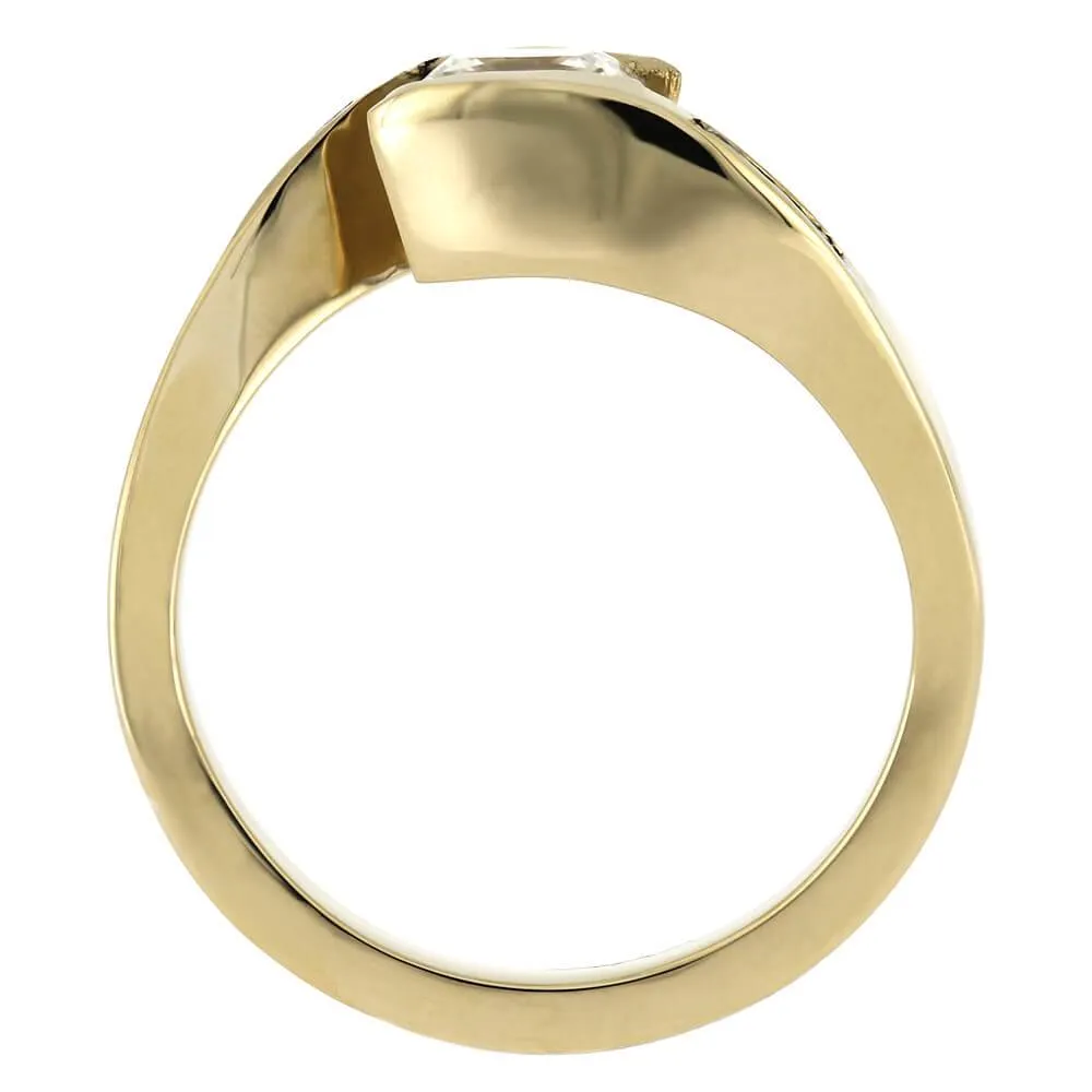 Tension Set Diamond Engagement Ring with Twist Design