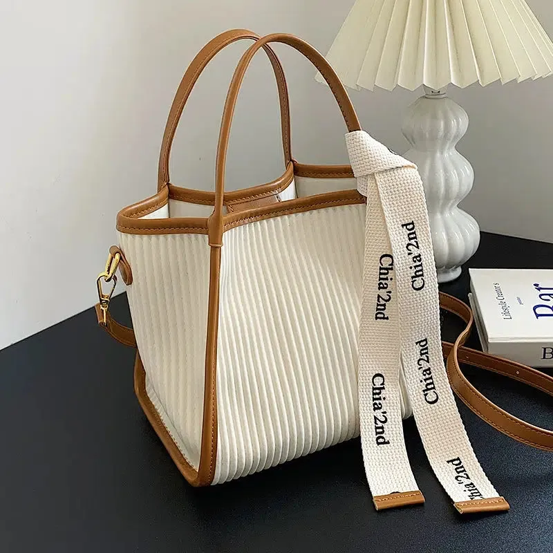 Textured Bucket Shaped Handbag