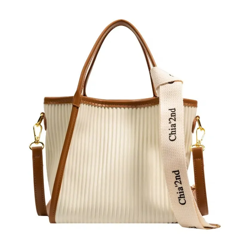 Textured Bucket Shaped Handbag