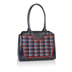 Tunis Blue/Orange Large Shopper Bag Handbag (Matches Tamsin Boots) by Ruby Shoo