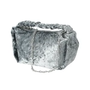 Velvet Crossbody Handbag (Gray)