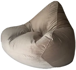 Warwick Crown Silky Velvet Bean Bag in Beige Tan