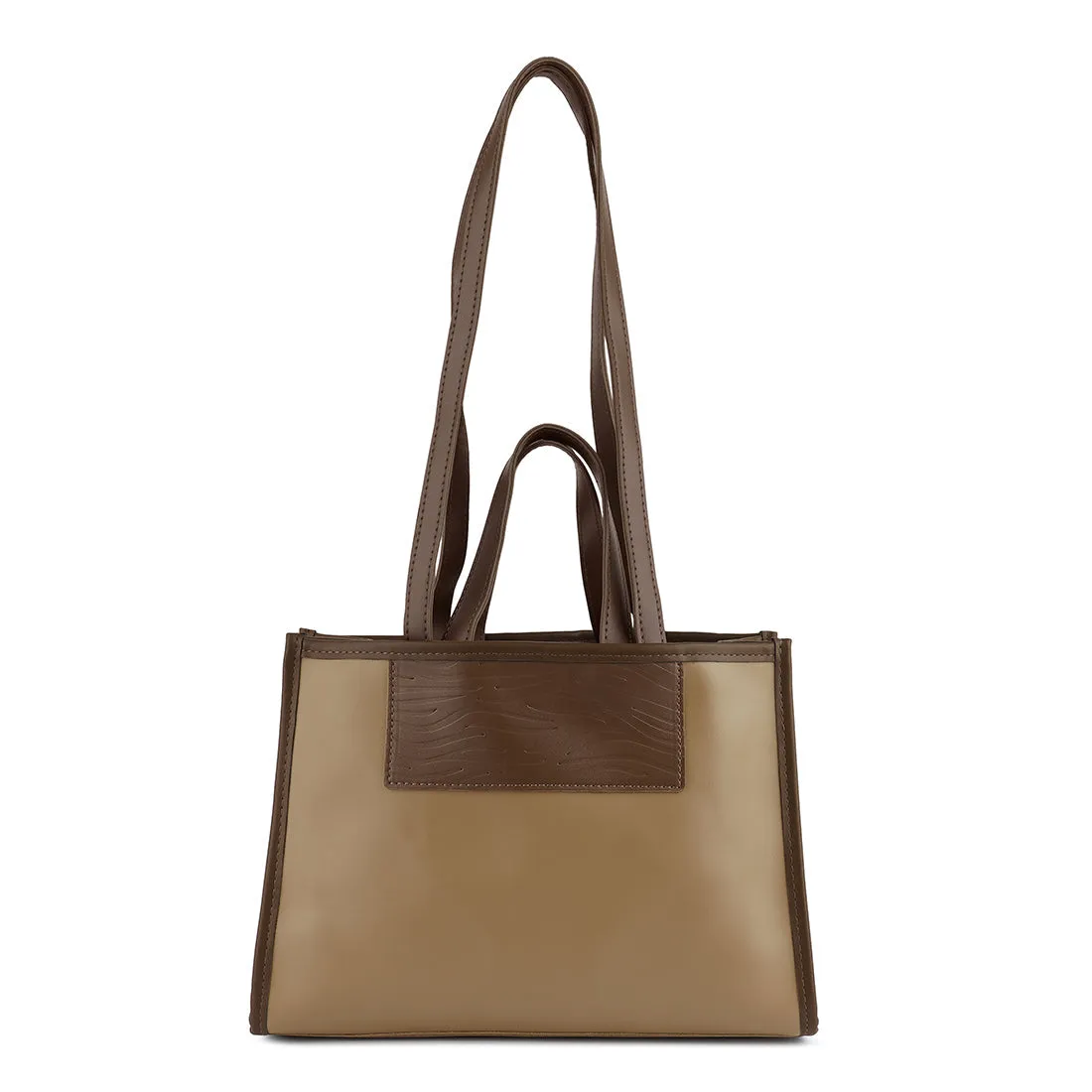 Wavy Patch Color Block Tote Bag