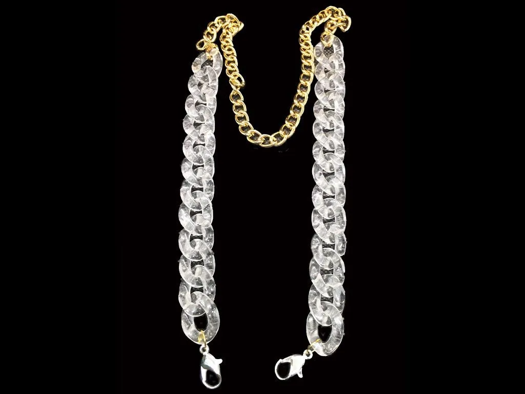 White Transparent Golden Mask Chains
