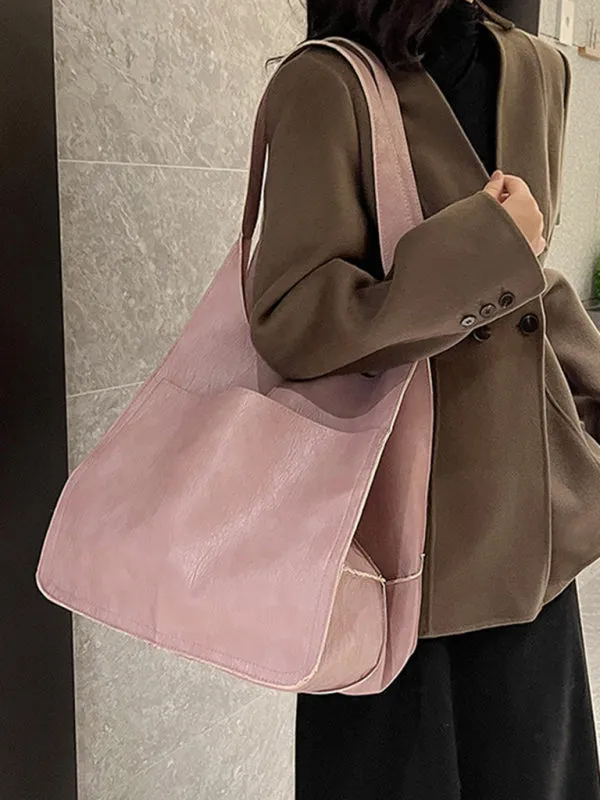 Women's Large Soft PU Leather Shoulder Tote Bag