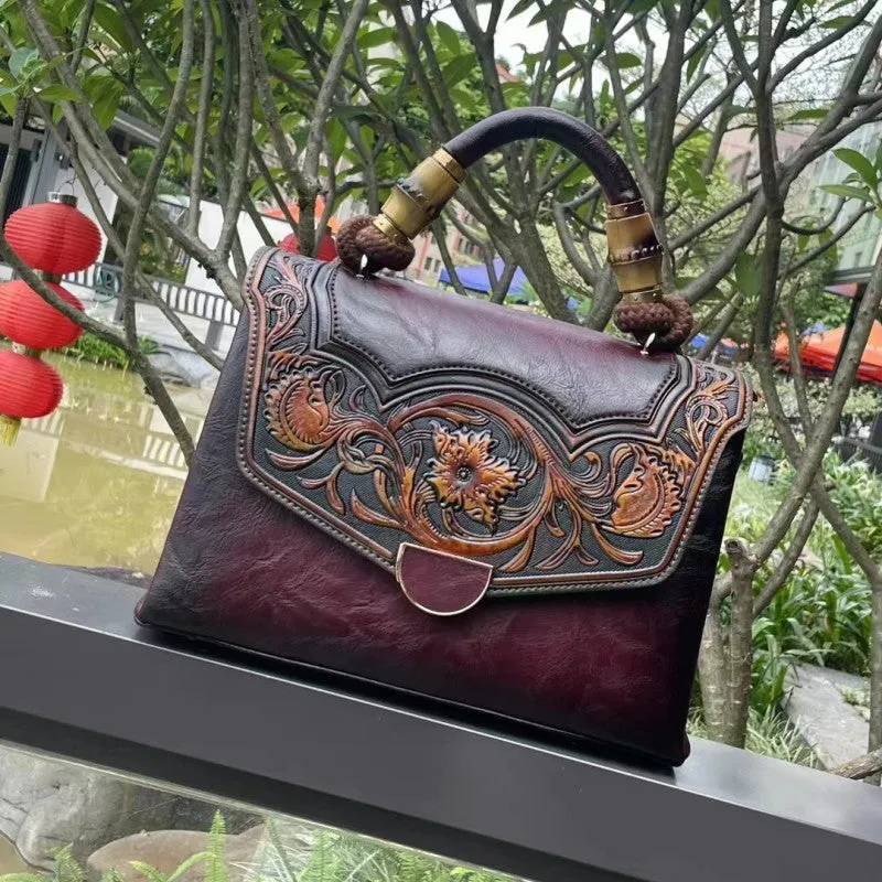 Women's Retro Embossed Handbag