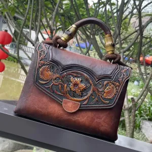 Women's Retro Embossed Handbag