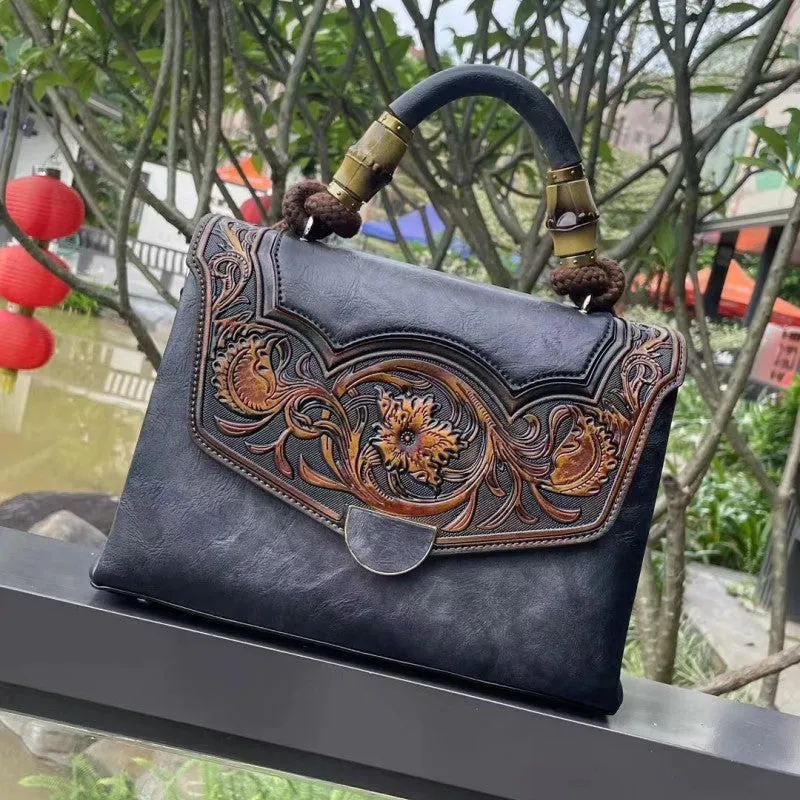 Women's Retro Embossed Handbag