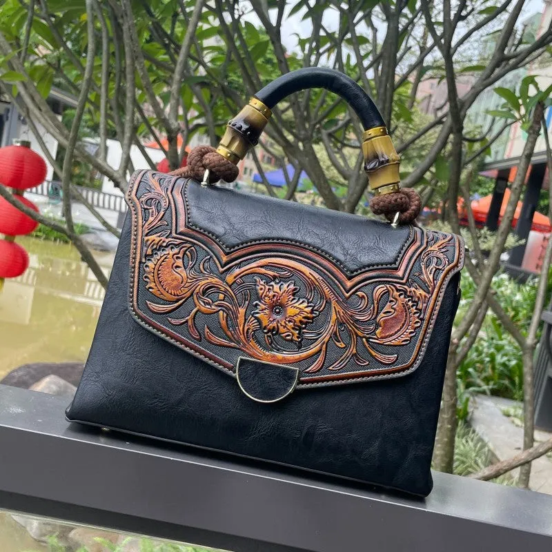Women's Retro Embossed Handbag