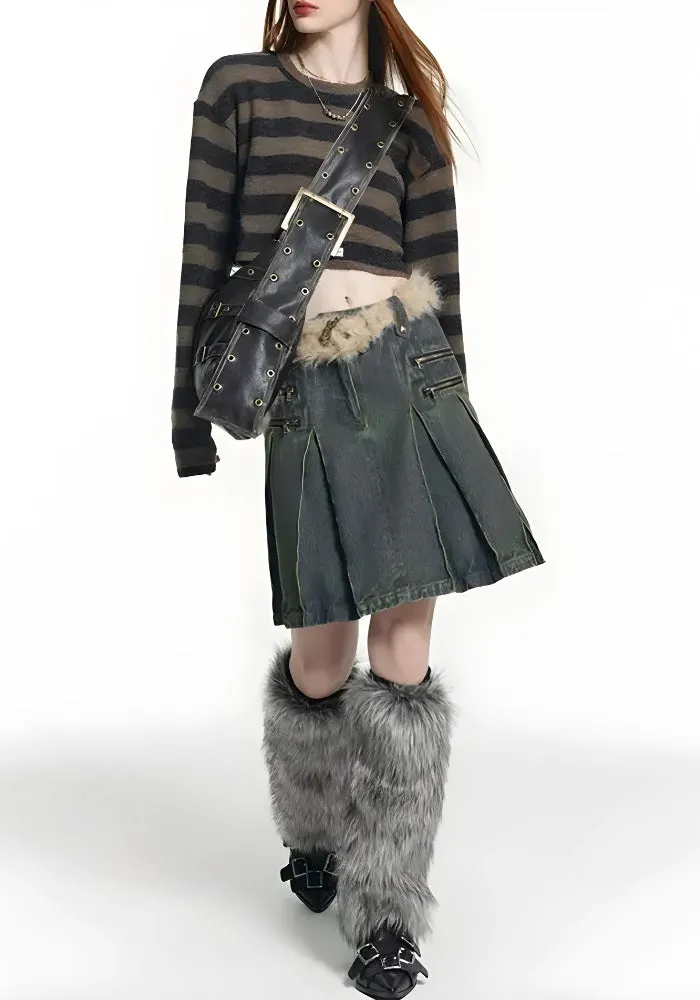 Y2K Grunge Faux Leather Belted Bag